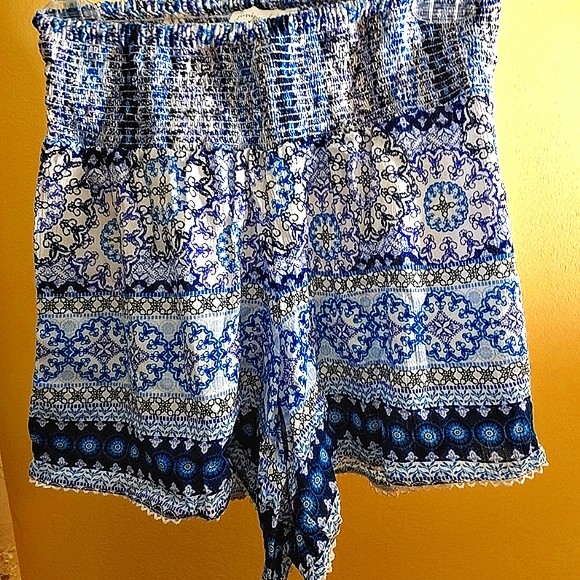 Skirt South Moon Boho Flower Under Skort Mod Blue Hipster - Picture 3 of 7